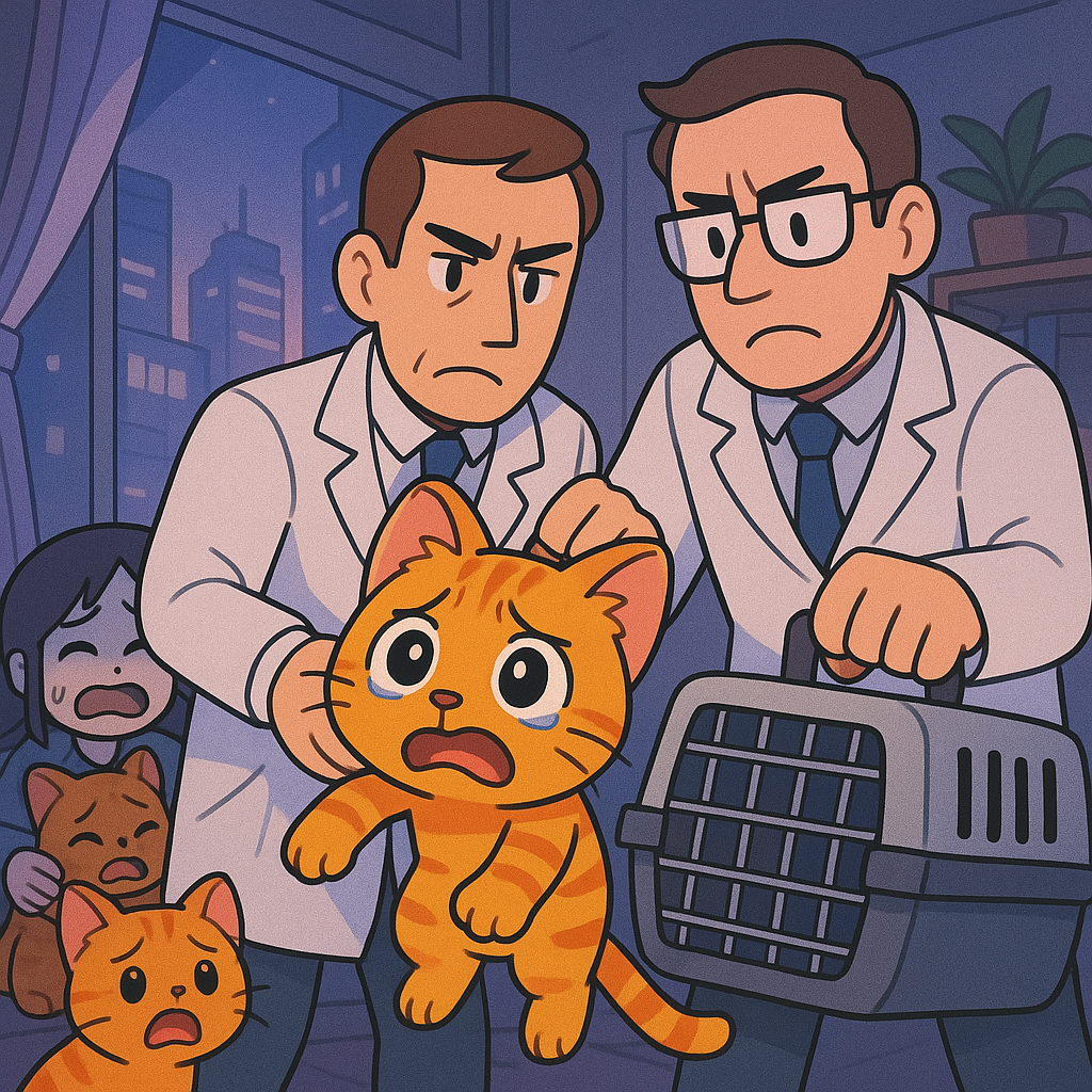 Cat being taken away